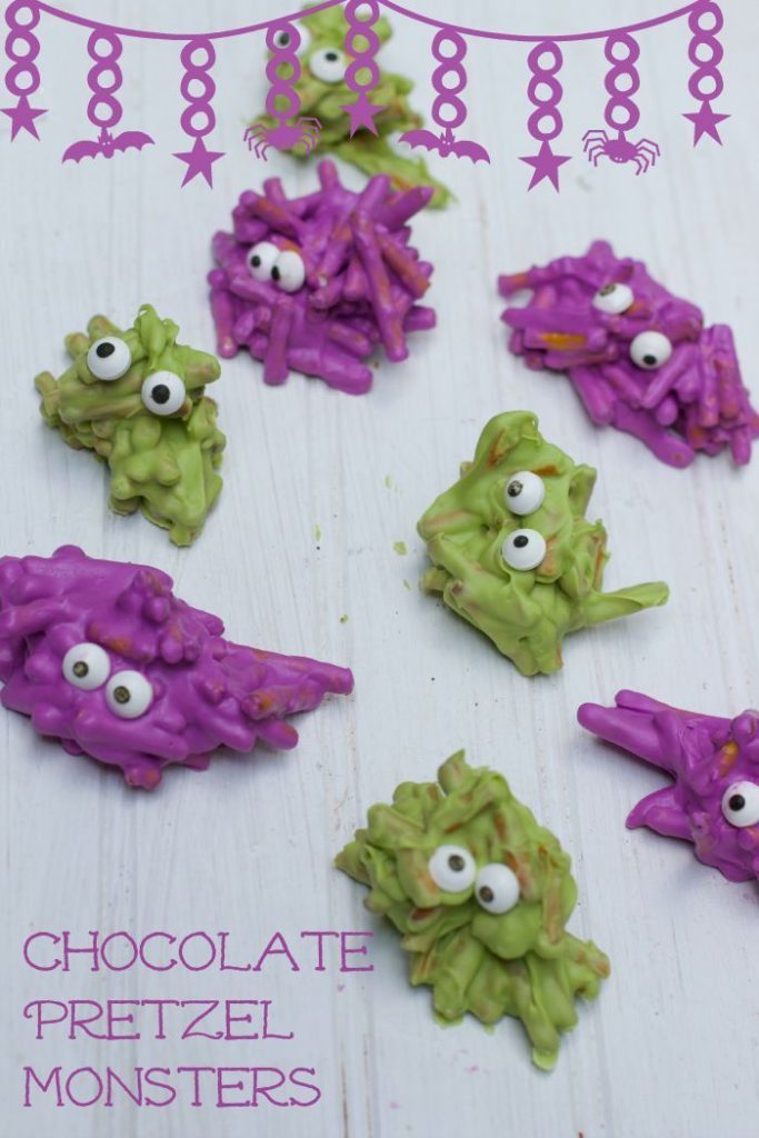 chocolate covered-pretzel monsters