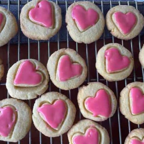 Heart Glazed Cornmeal Cookies