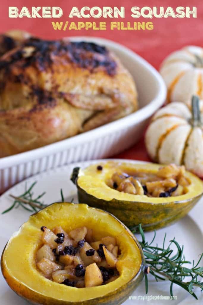 Baked acorn squash with apple filling recipe