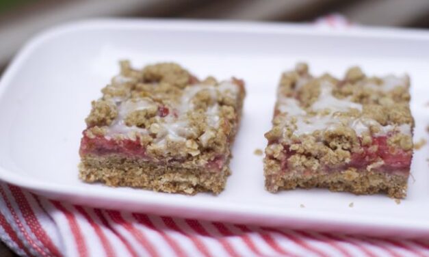 Strawberry Rhubarb Crumble Bars