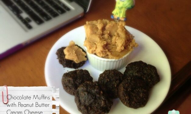 Chocolate Muffins with Peanut Butter Cream Cheese.  Secret Recipe Club