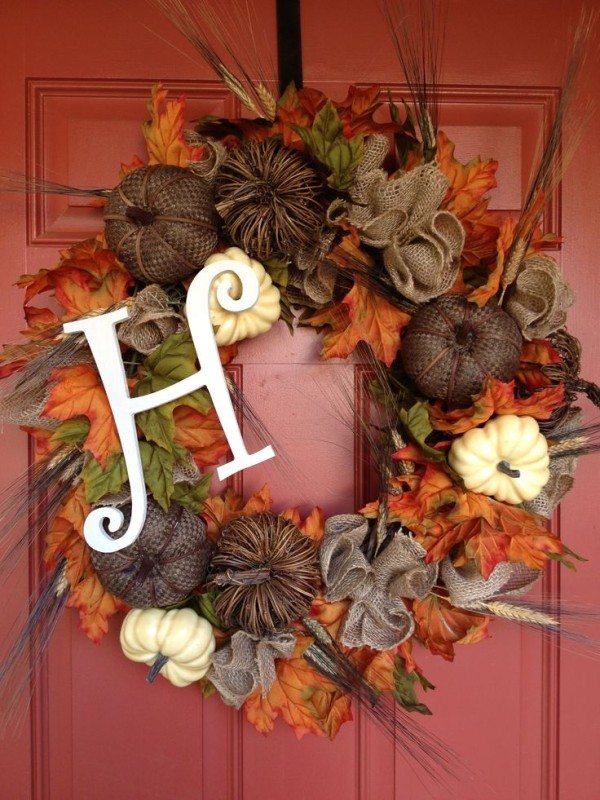 Fall wreath with initial