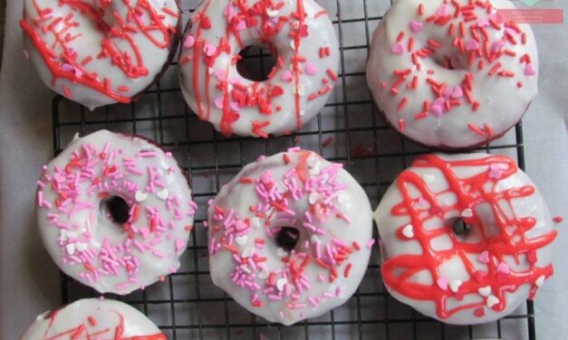 Baked Red Velvet Donuts with Cream Cheese Glaze
