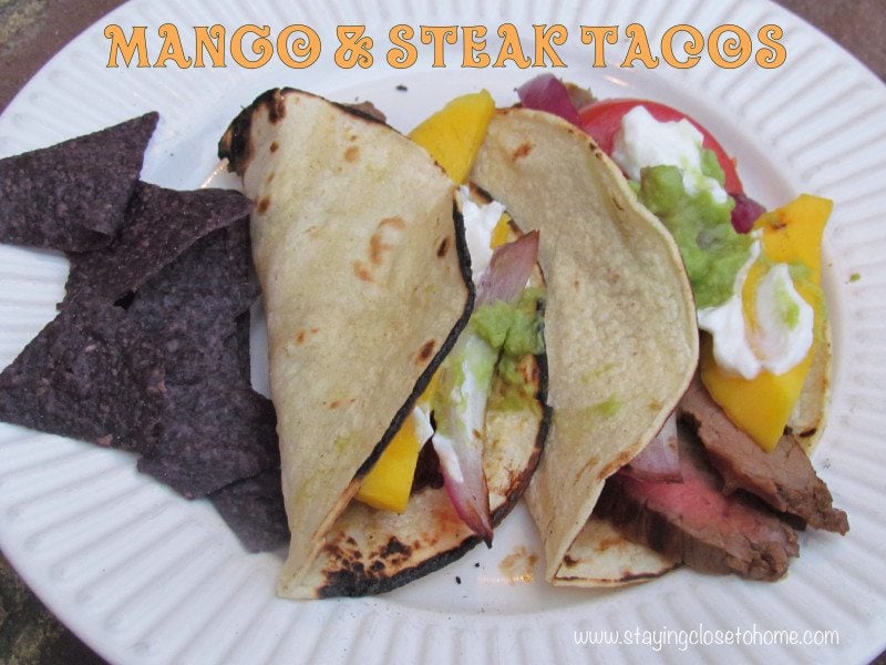 Mango and Flank Steak Tacos 