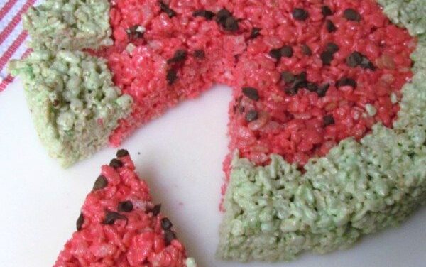 Watermelon Rice Krispies Treats For Summer Parties