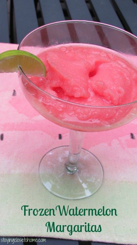 Keep a stash of frozen watermelon in your freezer to make these frozen watermelon margarita. 