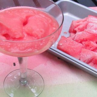 Keep a stash of frozen watermelon in your freezer to make these frozen watermelon margarita
