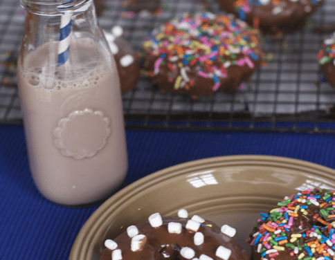 Valentines Day Breakfast– Double Chocolate Baked Donuts