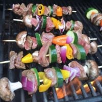 Steak and Veggie Kabobs with Creamy Avocado Dipping Sauce