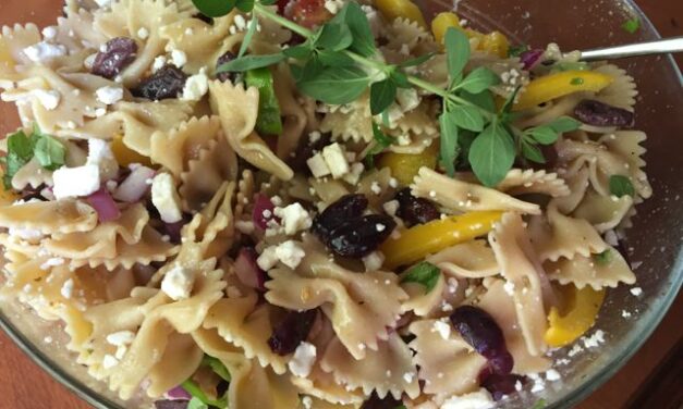 Easy Pasta Salad:  Grilled Chicken and Greek Pasta Salad