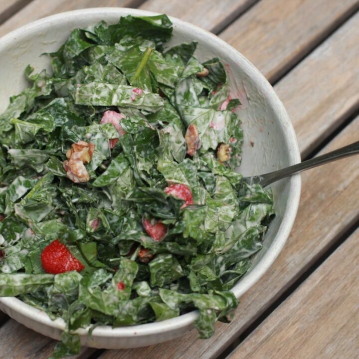 Strawberry Walnut Kale Salad