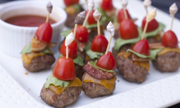 Mini Bacon & Cheese Turkey Burger Appetizer