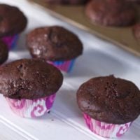 These Decadent Double Chocolate Muffins are a great back to school snack