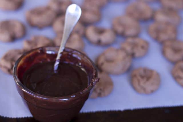 Chocolate Thumbprint Cookies with Chocolate Ganache