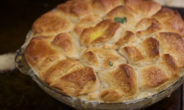 Homemade Short Cut Chicken Pot Pie with Biscuit Crust
