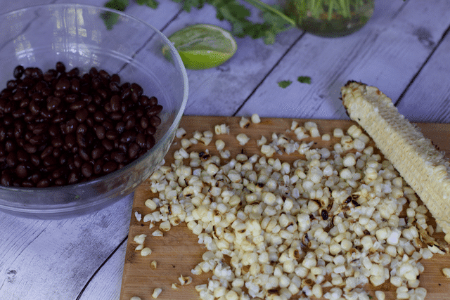 a bowl of corn for corn salsa