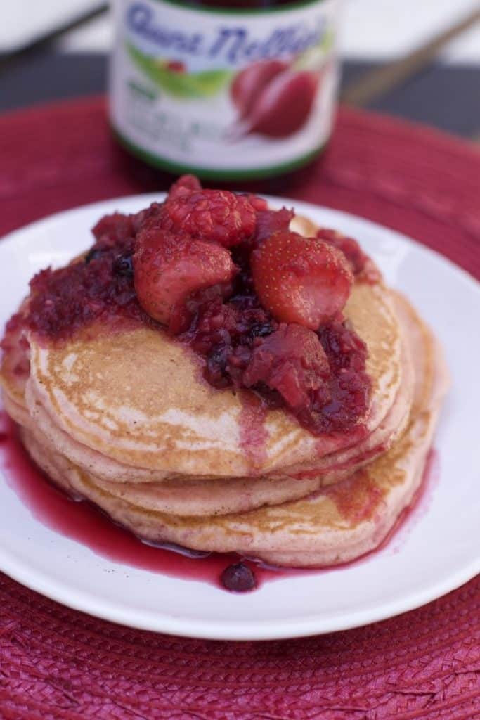 sneak vegetables in recipes: Beet Pancakes with Beet Berry Syrup