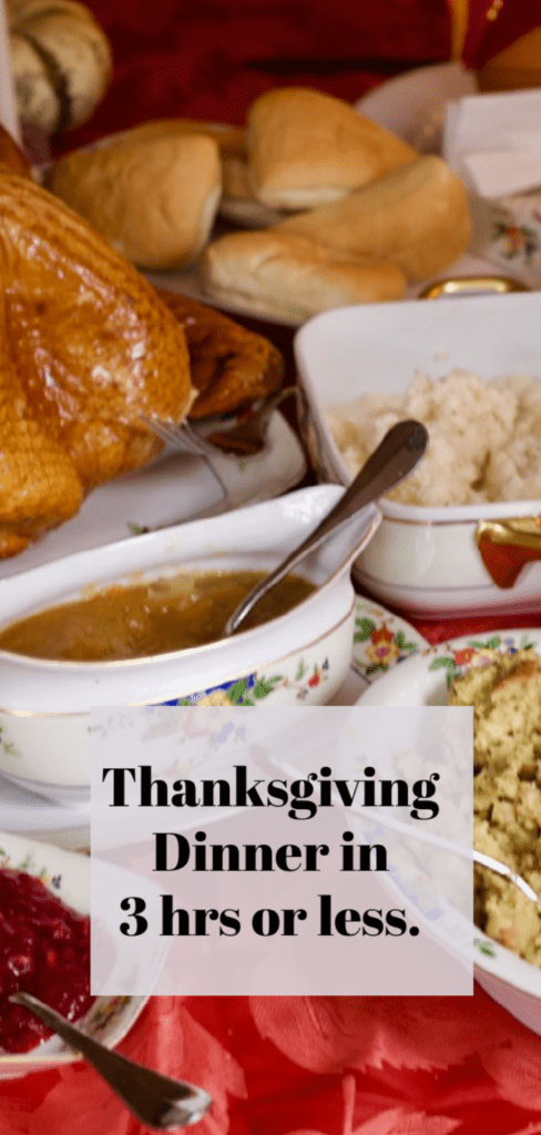 Thanksgiving dinner in 3 Hours or less