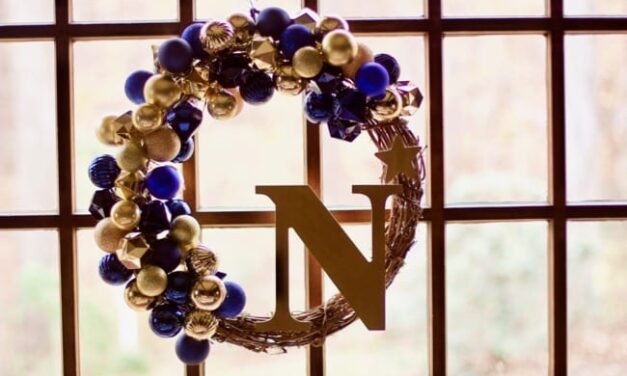 How to Make A Team Inspired Ornament Wreath (Army Navy Game)