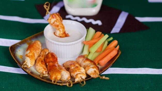 Low Fat Buffalo Chicken Skewers- Boneless Buffalo Chicken Wings