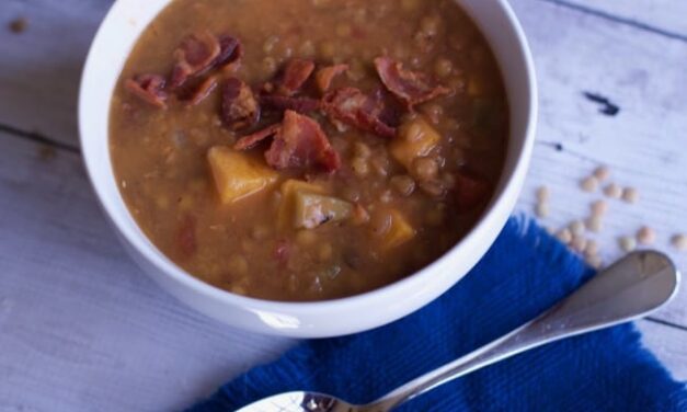 Instant Pot Lentil Soup with Sweet Potatoes & Bacon