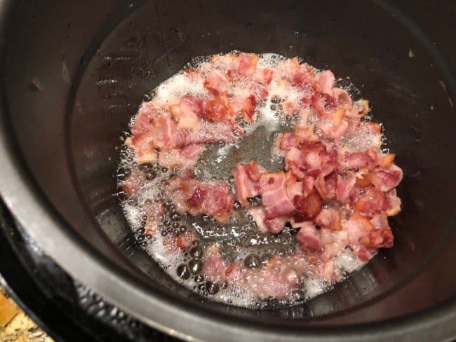 Instant Pot Lentil soup with sweet potatoes and Bacon