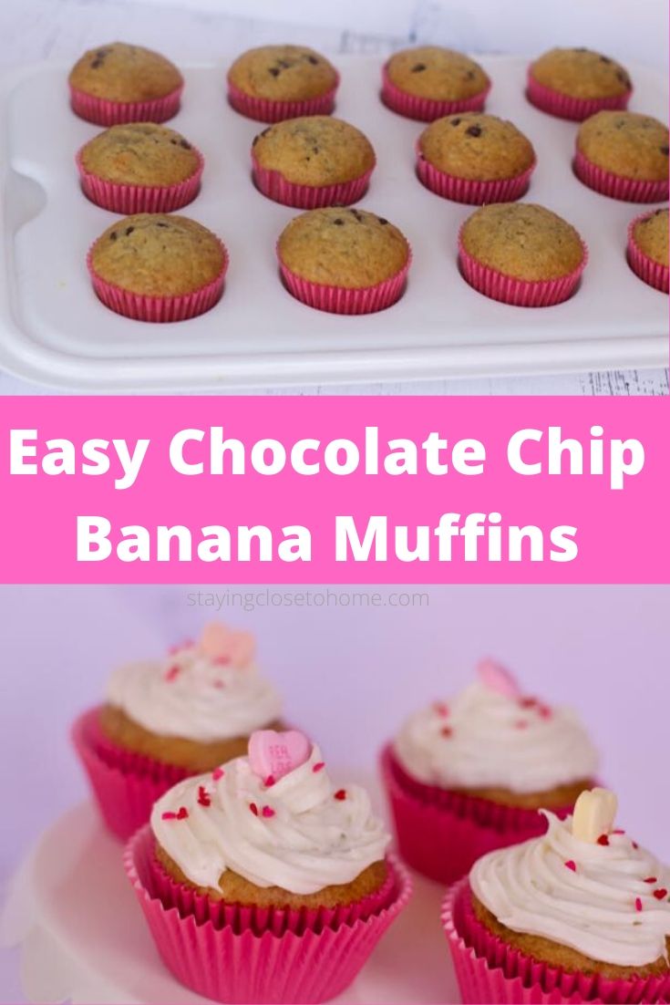 easy chocolate chip banana muffins