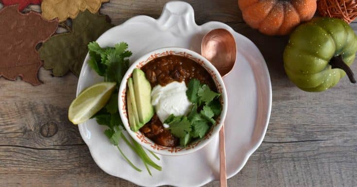 Image for Instant Pot Red Lentil Chili with Pumpkin and Black Beans