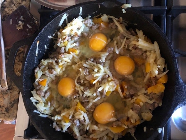 Eggs in a basket skillet