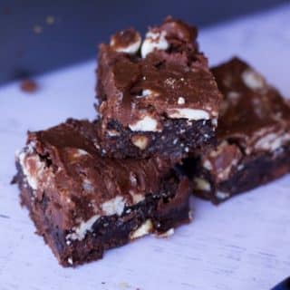 3 stacked brownies